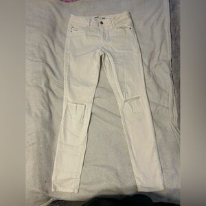 Garage White Distressed Skinny Jeans